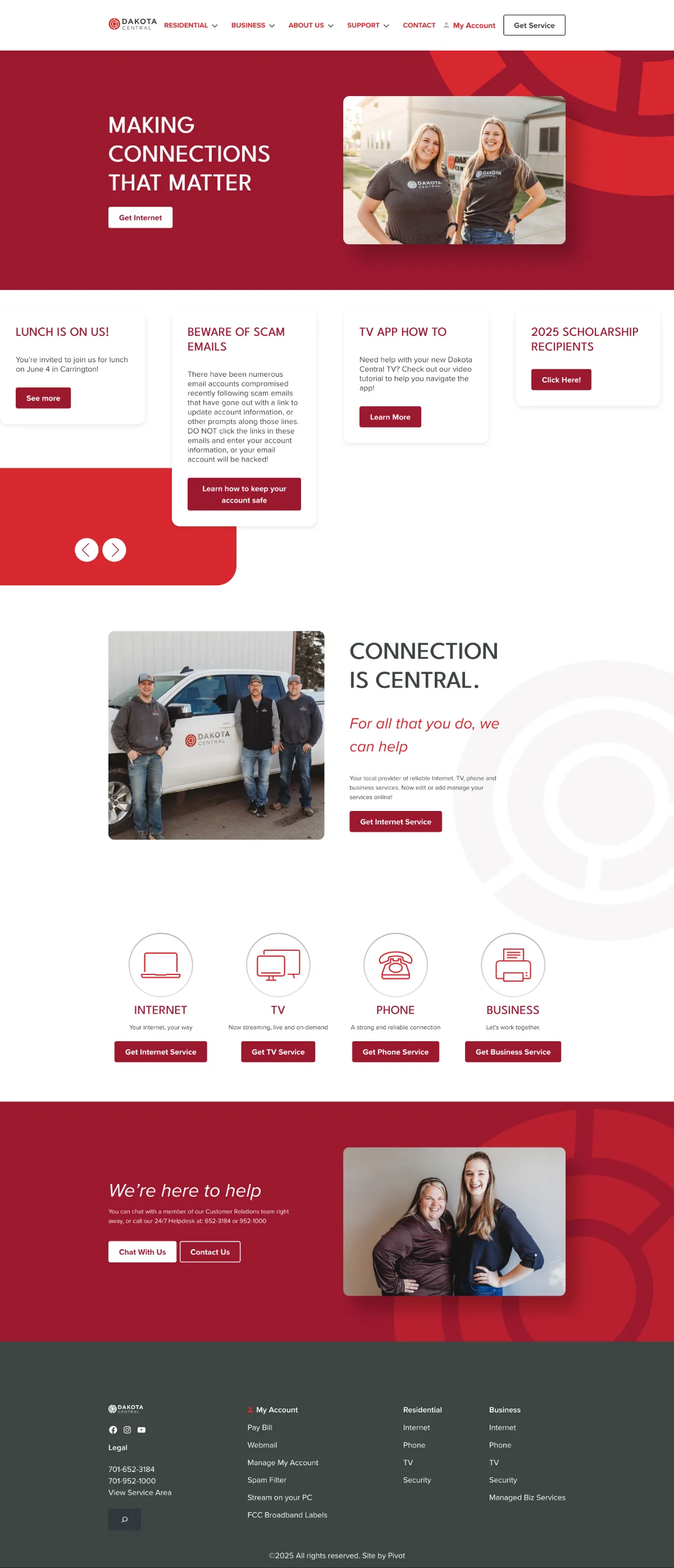 Dakota Central Website Screenshot