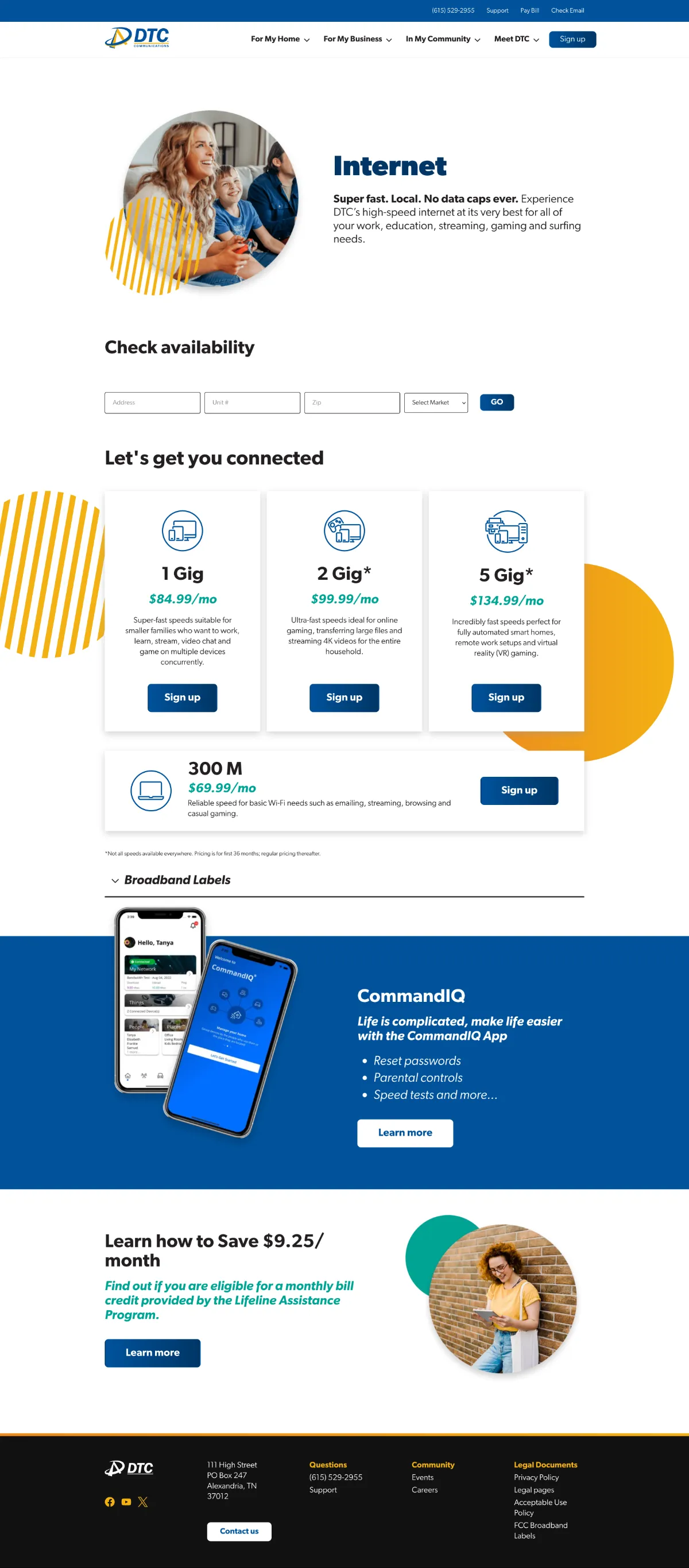 DTC Website Screenshot