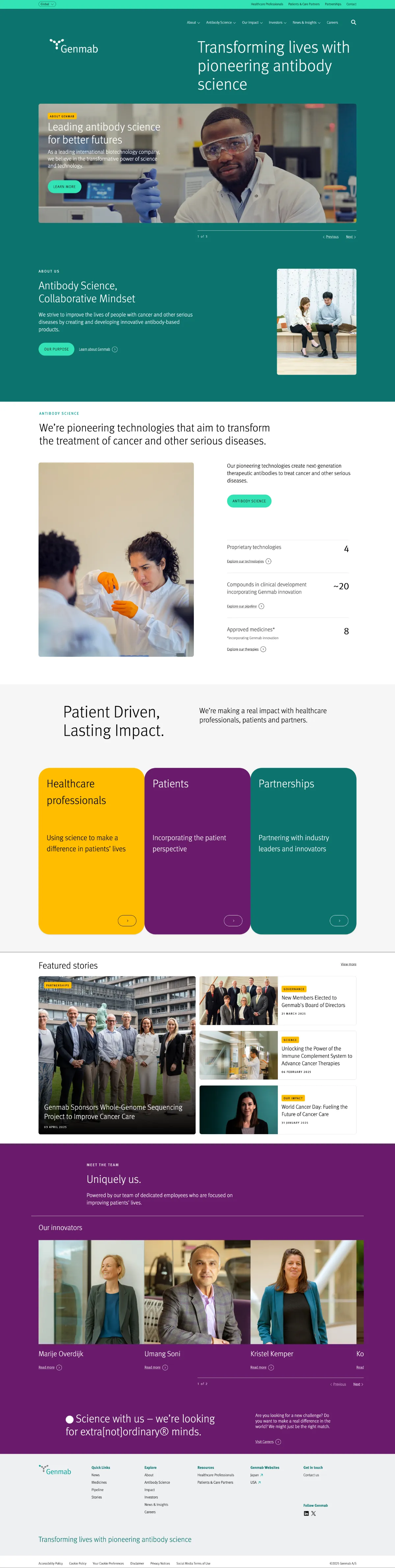 Genmab website screenshot